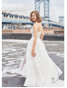 Beaded Strapless Ivory Lace Tulle Elegant Wedding Dress